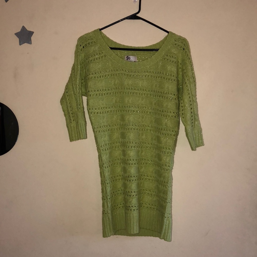 Lime green knit sweater